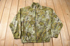 Vintage 1990s Destination Tree Camo Zip Up Fleece Sweater Size M