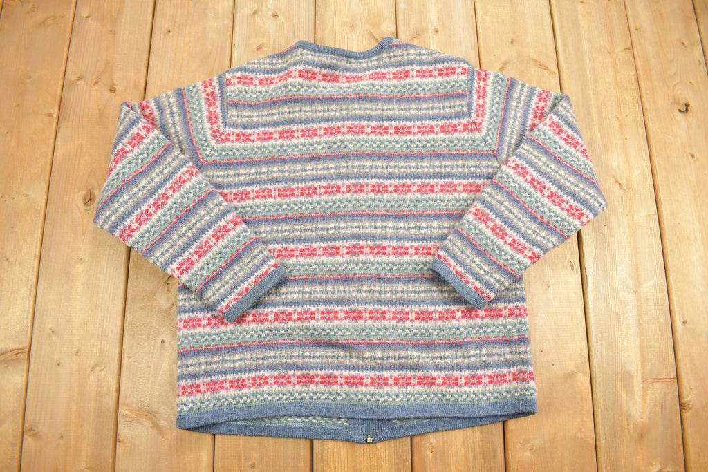 Vintage 1990s Talbot Knit Zip Up Cardigan Sweater