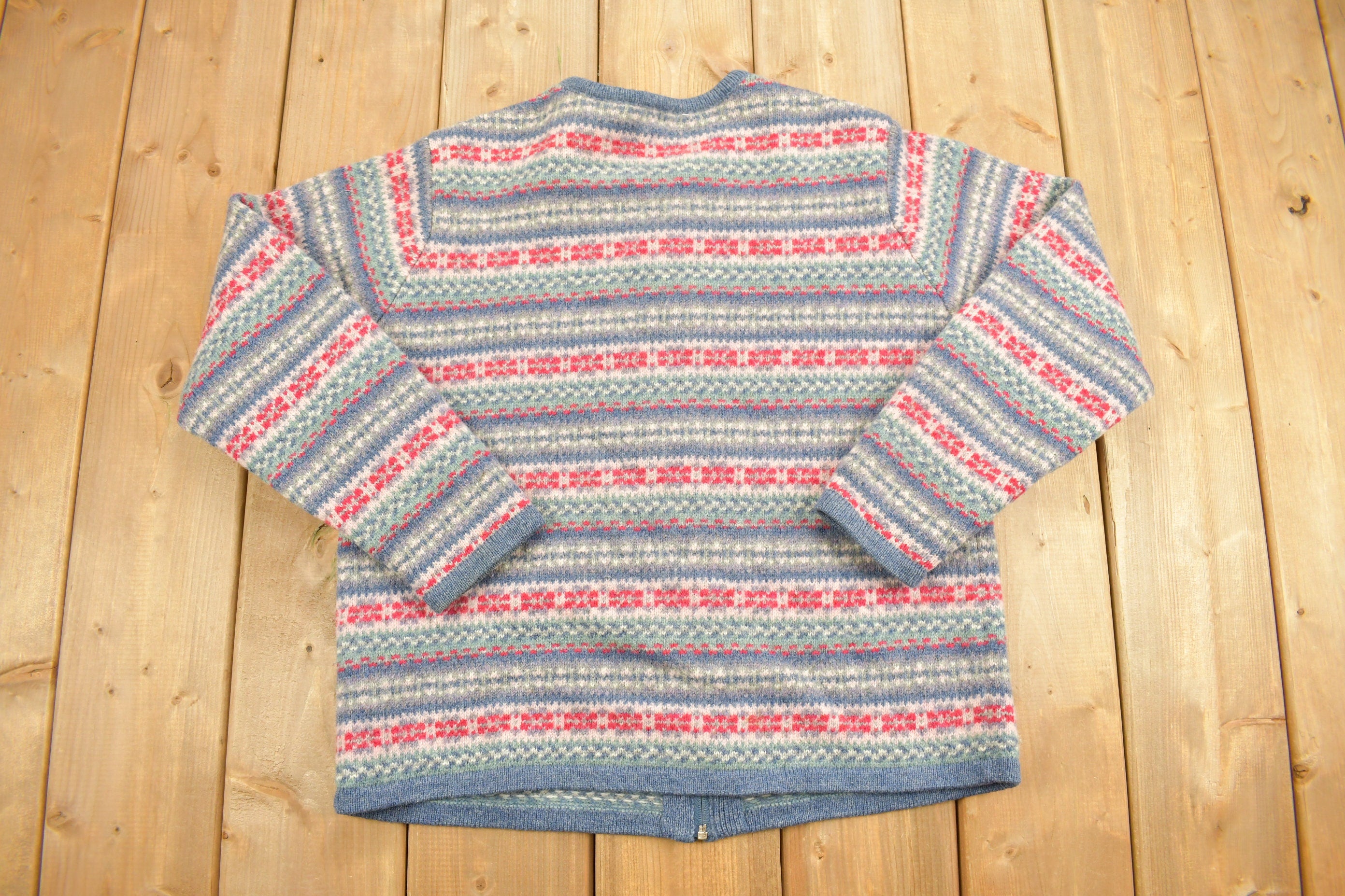 Vintage 1990s Talbot Knit Zip Up Cardigan Sweater