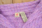 Vintage 1980s Like Love Purple Knit Cardigan Sweater