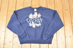 Vintage 1990s Cute Cat Crazy Graphic Print Crewneck Sweatshirt Men's XL