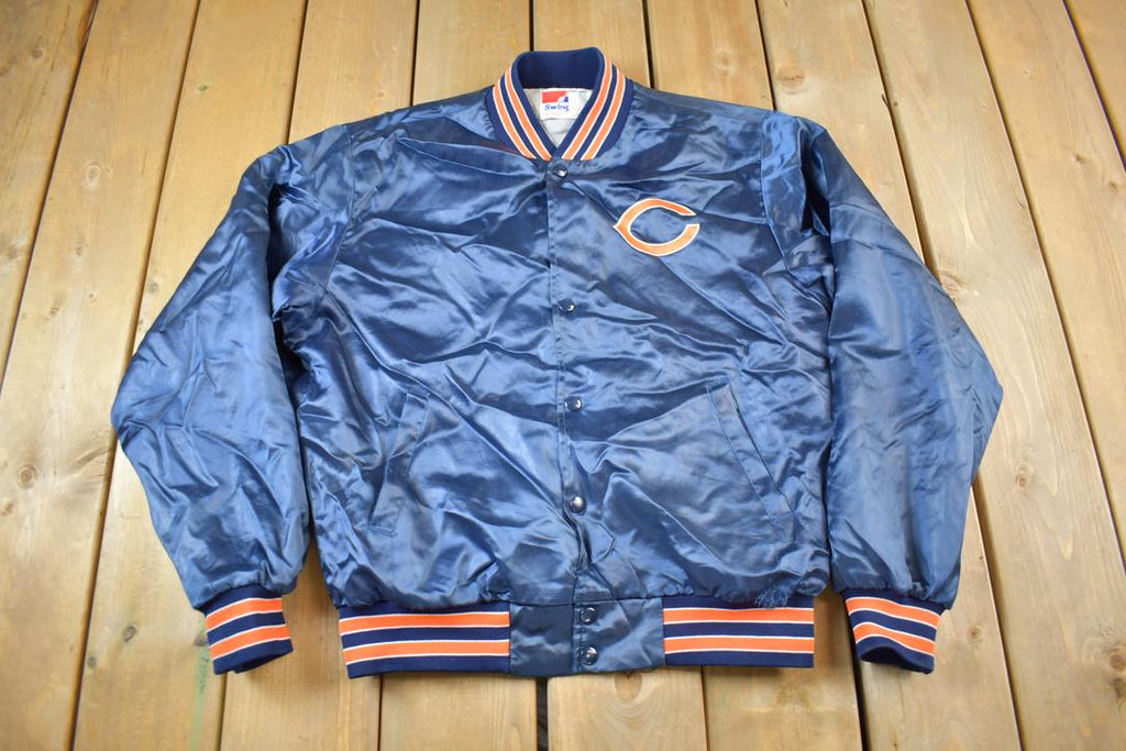Vintage 1980s Chicago Bears NFL Swingster Satin Bomber Jacket