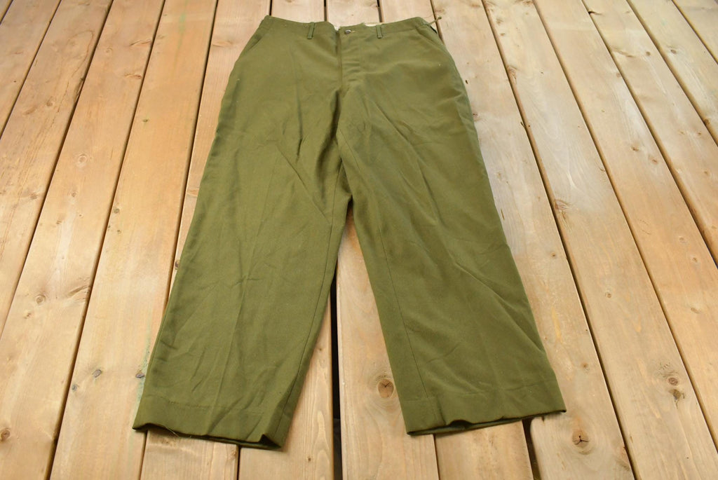 Vintage 1960s Military Army Cargo Field Trousers Olive Drab Pants Men's 35 x 31
