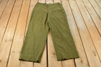 Vintage 1960s Military Army Cargo Field Trousers Olive Drab Pants Men's 35 x 31