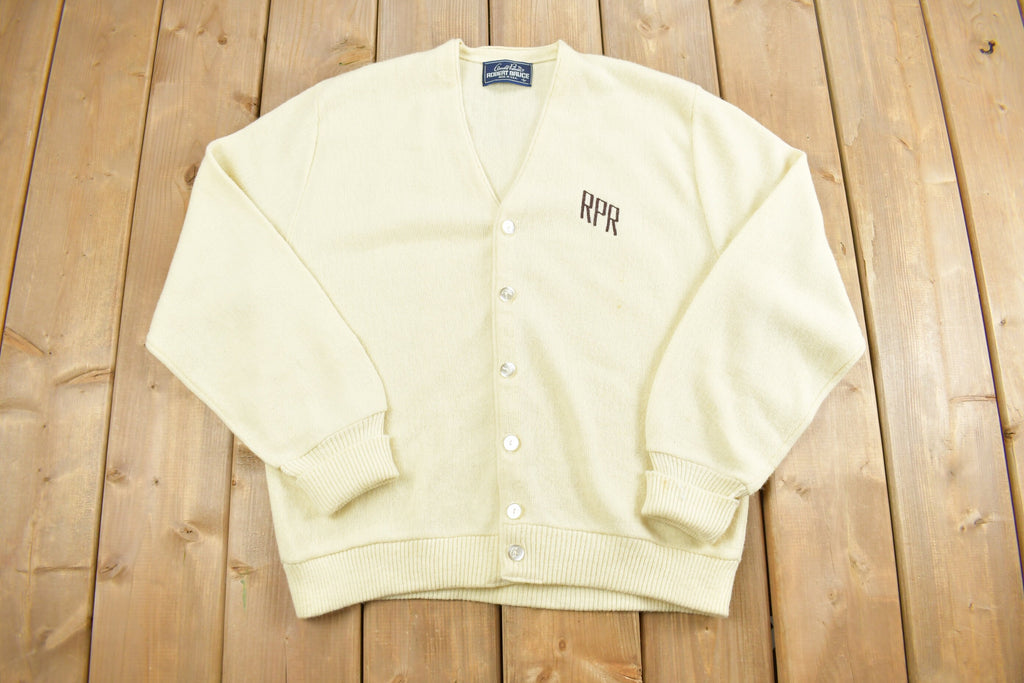 Vintage 1980s Arnold Palmer Robert Bruce Knit Cardigan Sweater