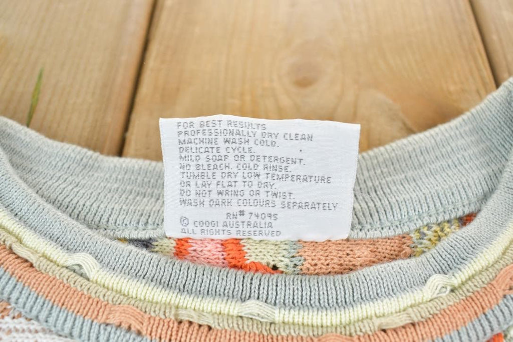 Vintage 1990s Coogi Made In Australia 3D knit 100% Cotton Abstract Pattern Crewneck Sweater