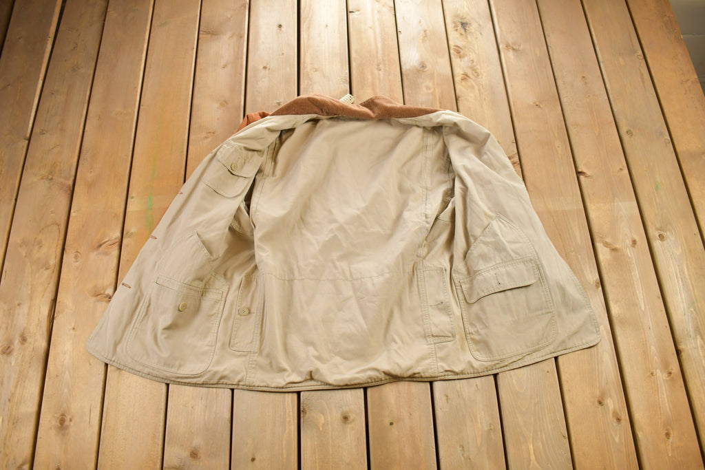 Vintage 1990s Orange And Solid Beige Reversible Jacket