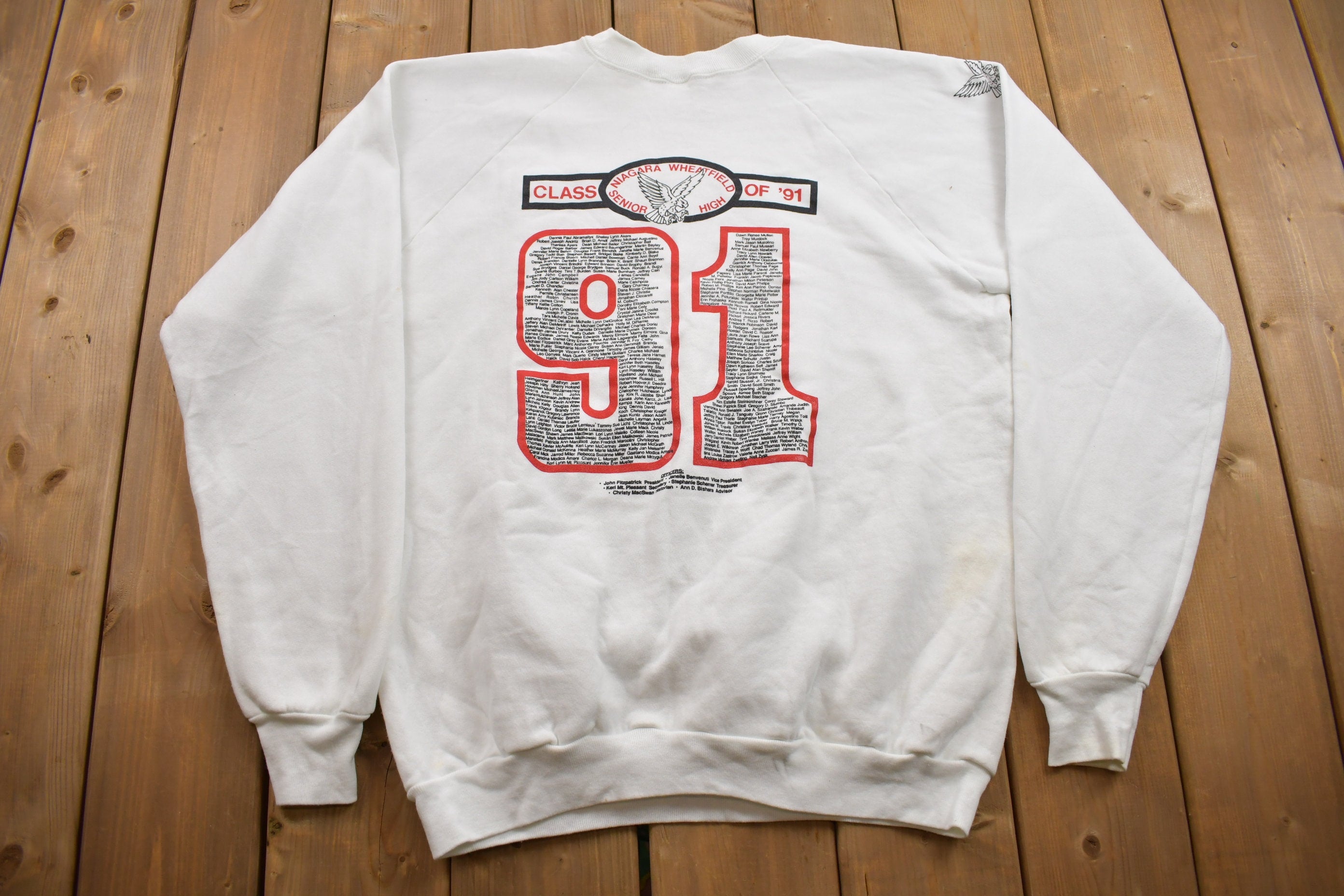 Vintage 1991 High School Graduation Senior Class Graphic Crewneck Sweatshirt