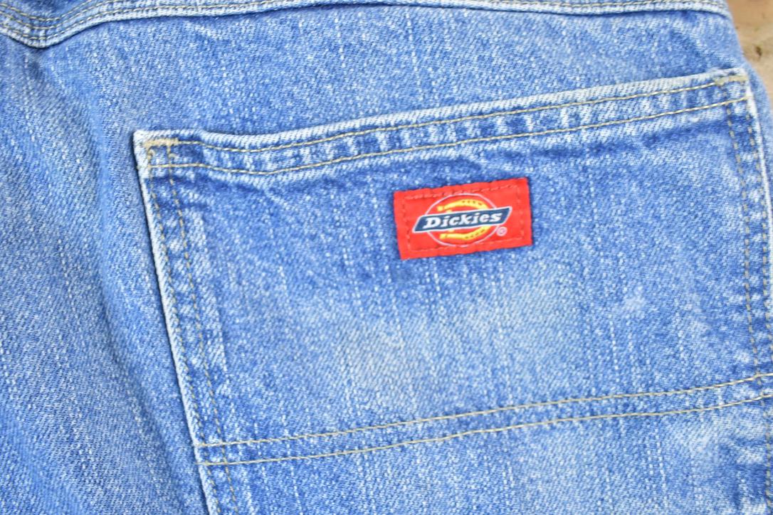 Vintage 1990s Dickies Denim Work Jeans Size 34 x 29 Made In USA  90s Carpenter Pants  Distressed Carhartt  Vintage Workwear