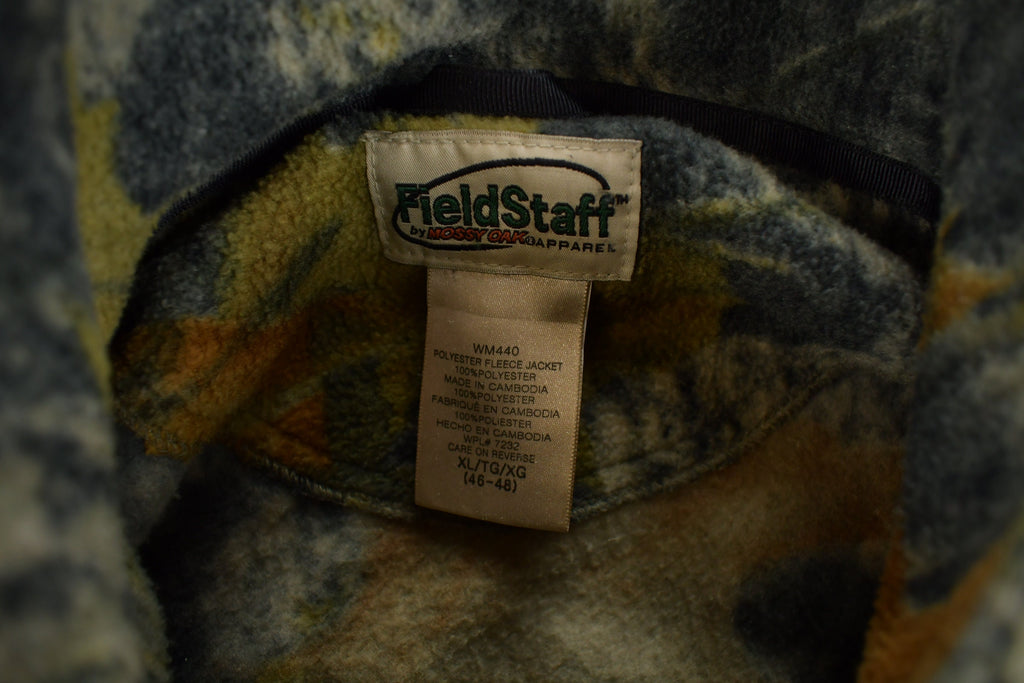 Vintage 1990s Field Staff Real Tree Camo Fleece Zip Up Sweater Size XL