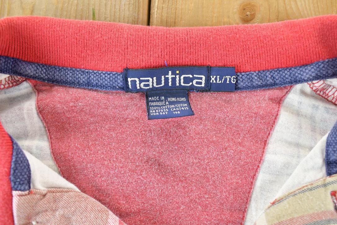 Vintage 1990s Nautica Red Plaid Button Up Shirt