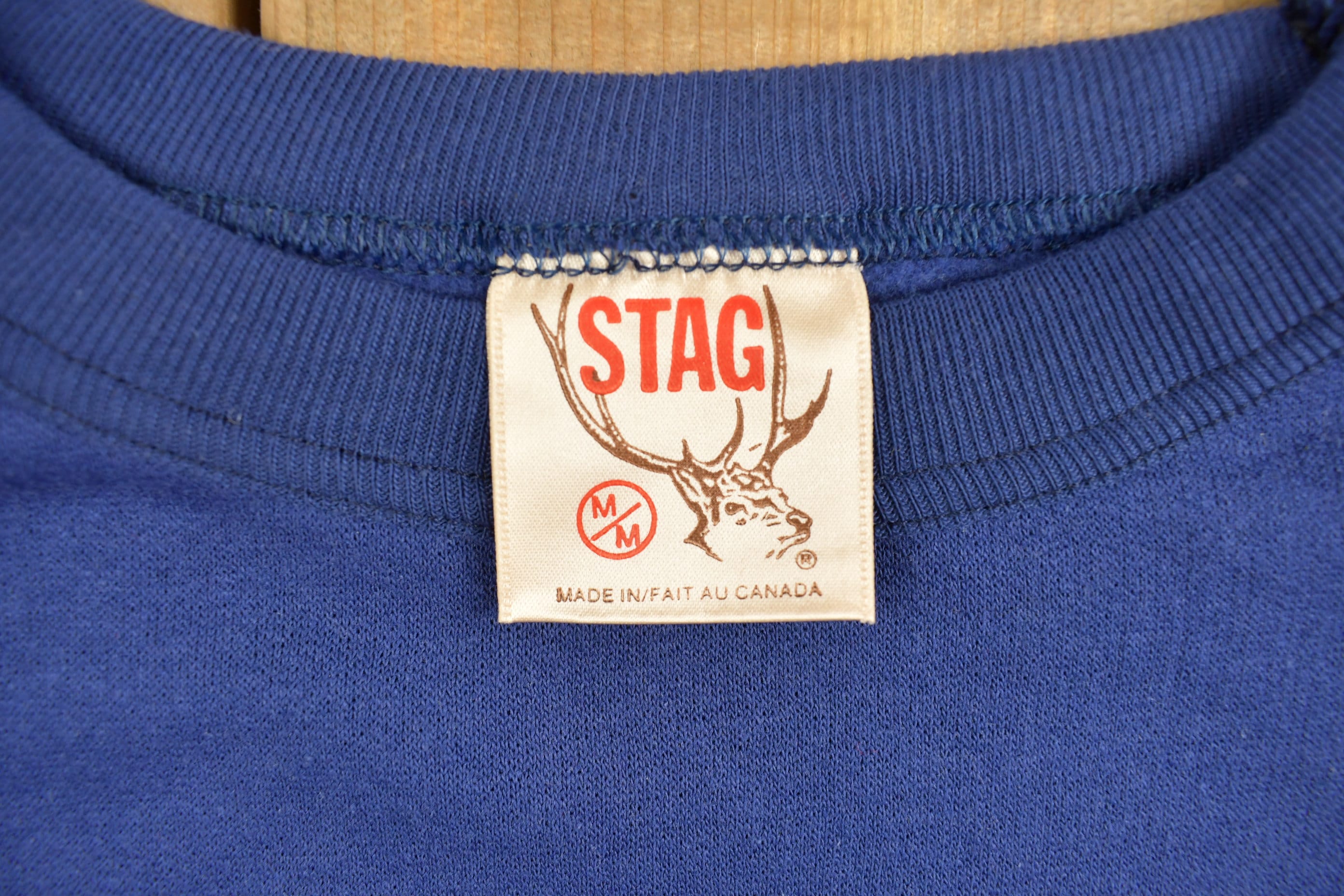 Vintage 1980s Blank Blue Stag Crewneck Sweatshirt