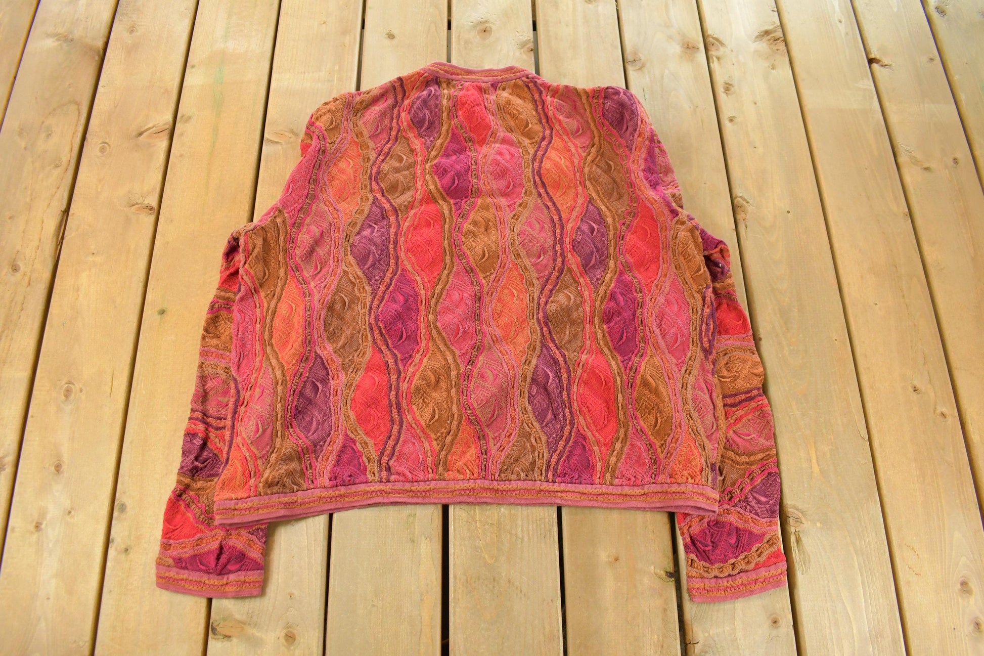 Vintage 1990s Coogi 3D Knit Abstract Crewneck Sweater Men's 2XL