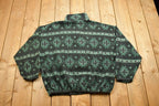 Vintage 1990s Abstract Quarter Zip Fleece Sweater