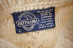 Vintage 1980s Artesania 100% Wool Cable Knit Cardigan Sweater