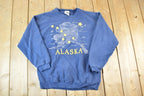Vintage 1990s Alaska Souvenir Stars Crewneck Sweatshirt Made In USA
