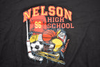 Vintage 1990s Nelson High School Graphic T-Shirt / Burlington / Ontario Vintage / Streetwear / Retro Style / Single Stitch / Made In USA
