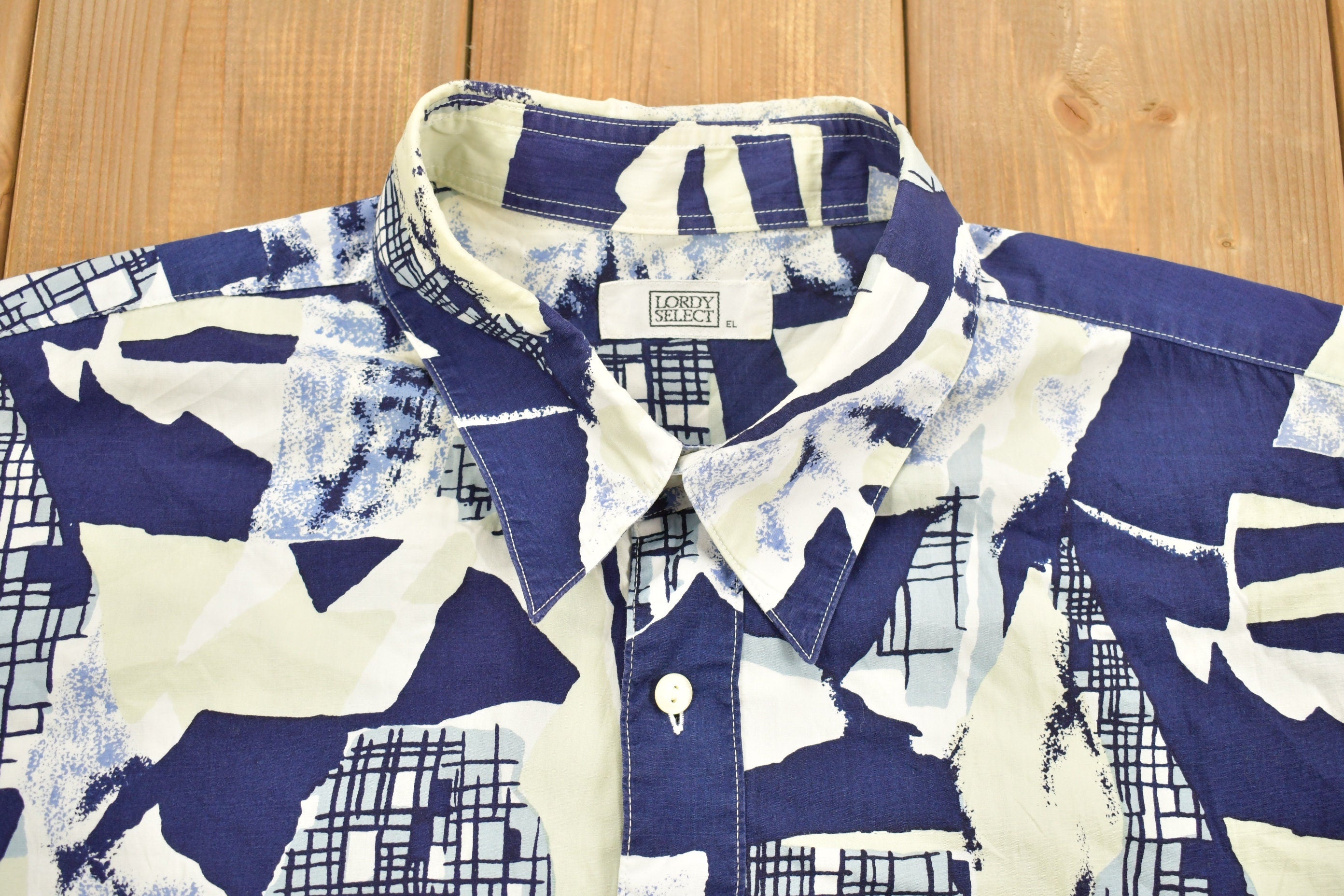 Vintage 1990s Lordy Select Abstract Button Up Shirt