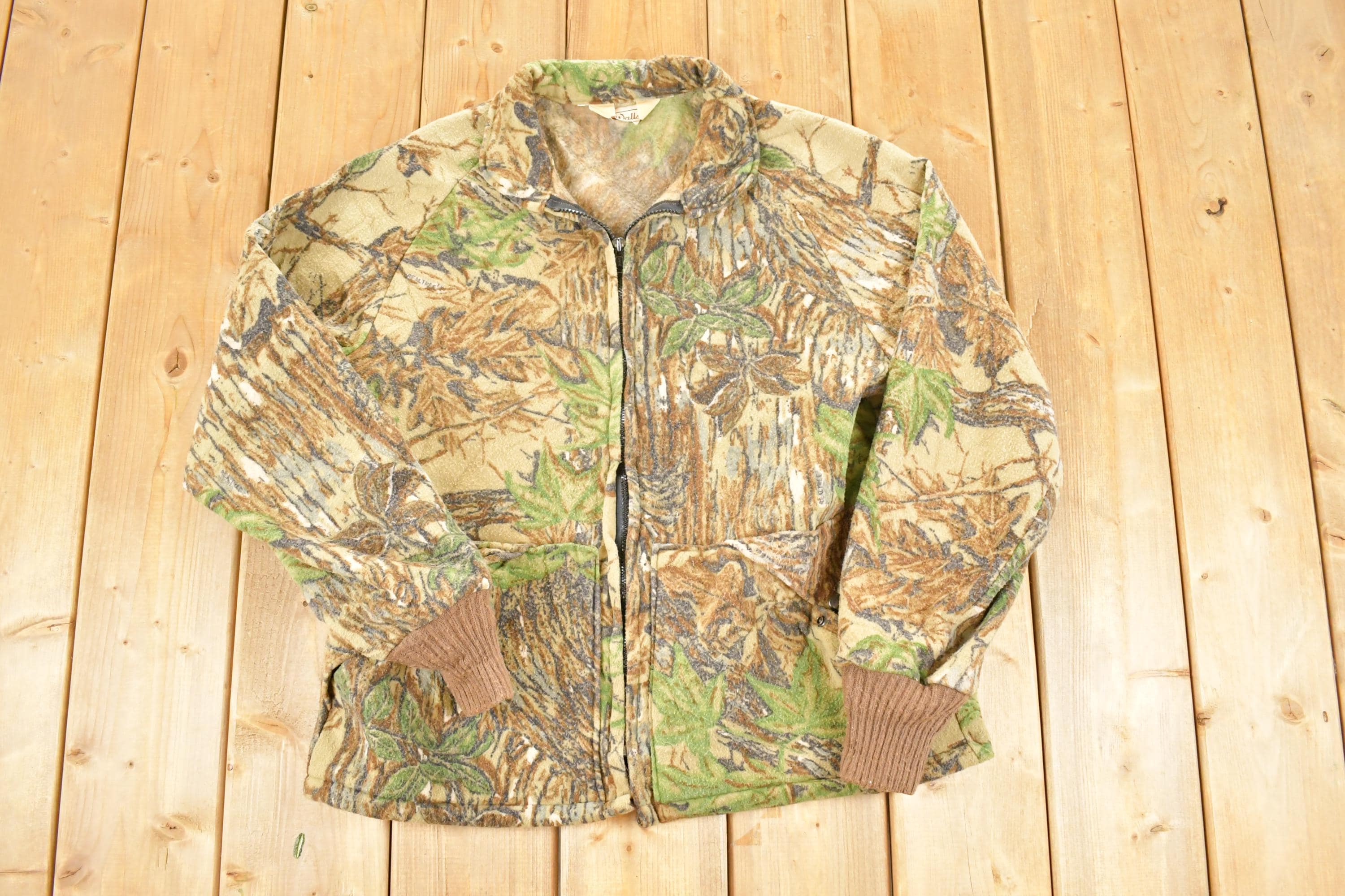 Vintage 1980s Walls Realtree Camo Fleece Outdoorsman Full Zip Sweater Mens M