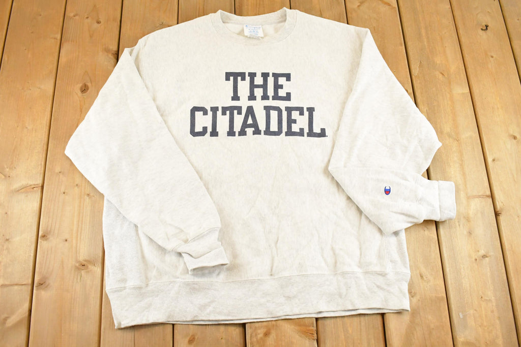 Vintage Y2K The Citadel Champion Reverse Weave Sweatshirt Men's L / 2000s Heavyweight Sweater / 2000s Cross Grain