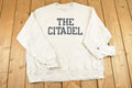 Vintage Y2K The Citadel Champion Reverse Weave Sweatshirt Men's L / 2000s Heavyweight Sweater / 2000s Cross Grain