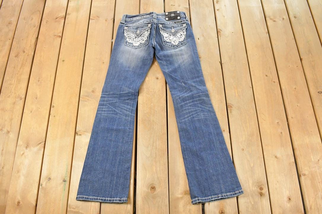 Vintage Deadstock Y2K Miss Me Bedazzled Low Rise Jeans Women's Size 26x31