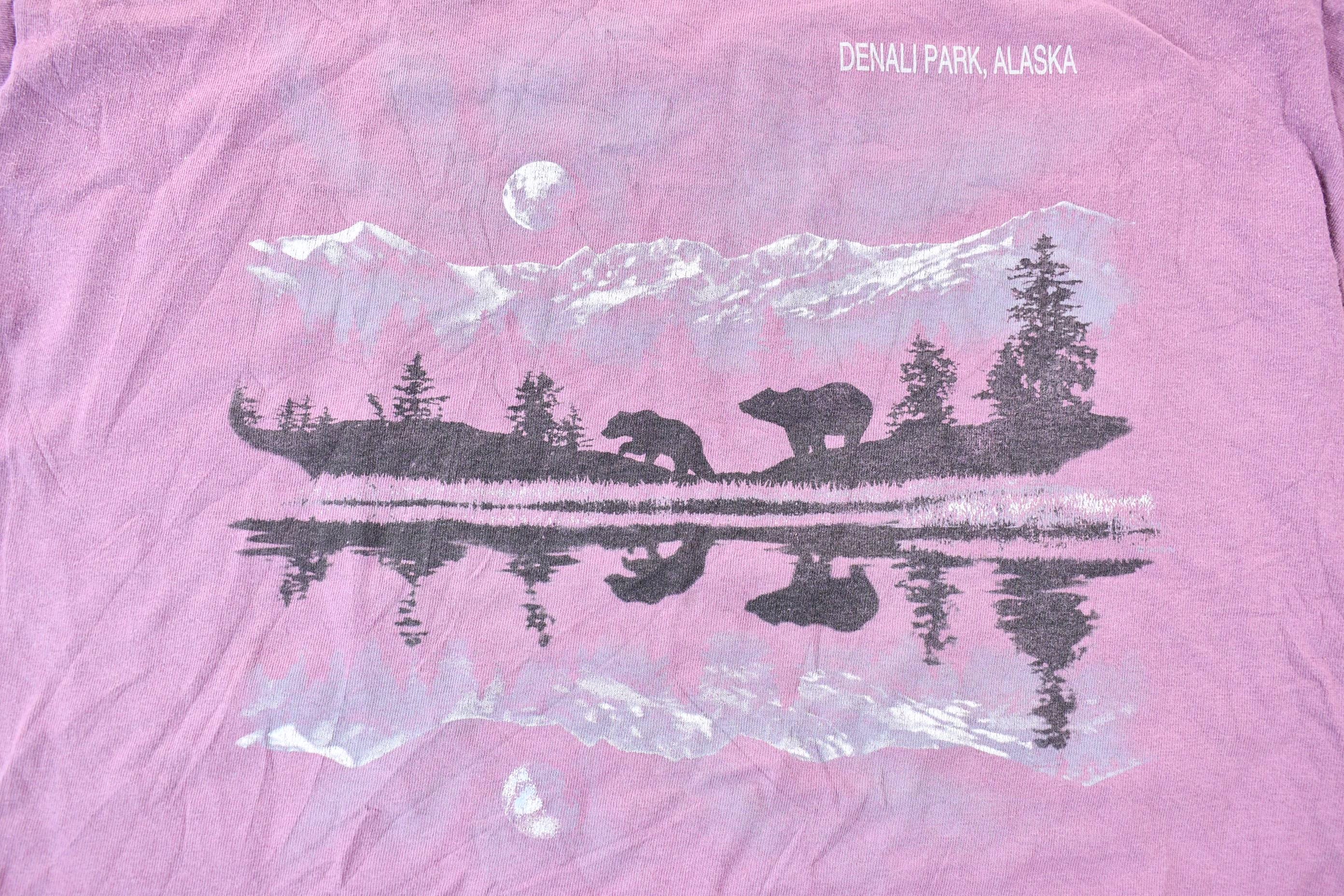 Vintage 1990s Denali National Park Alaska Single Stitch Graphic T-Shirt