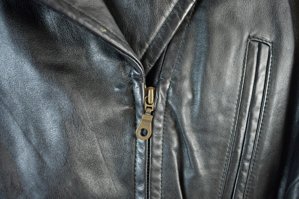 Vintage 1990s Wilson Thinsulate Motorcycle Leather Biker Jacket Adult Large