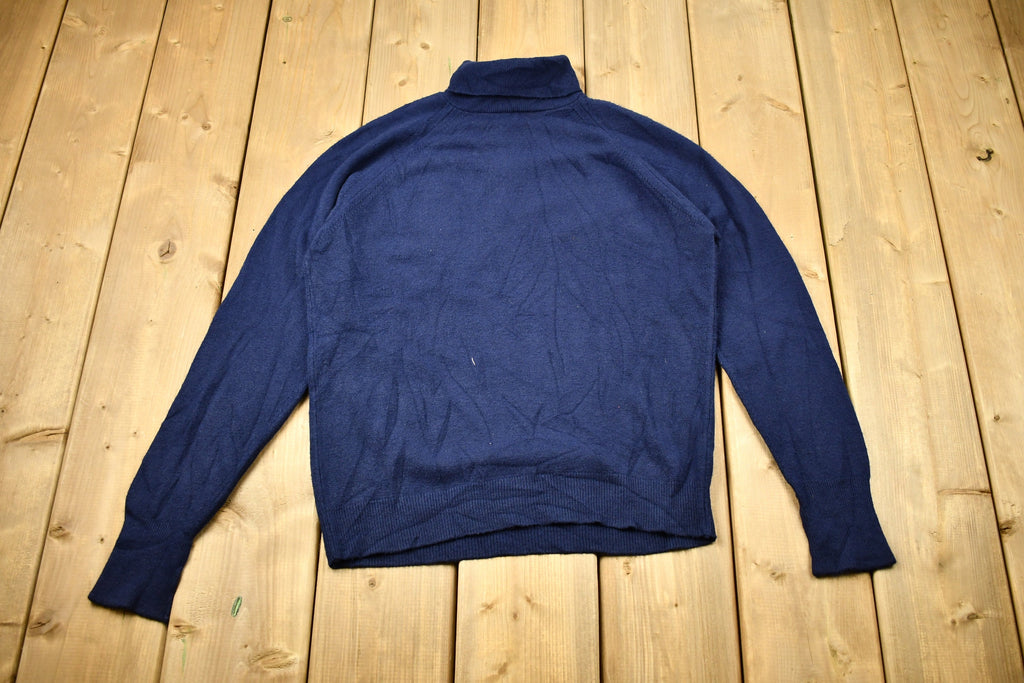 Vintage 1990s Knitted Back Zip Turtleneck Sweater