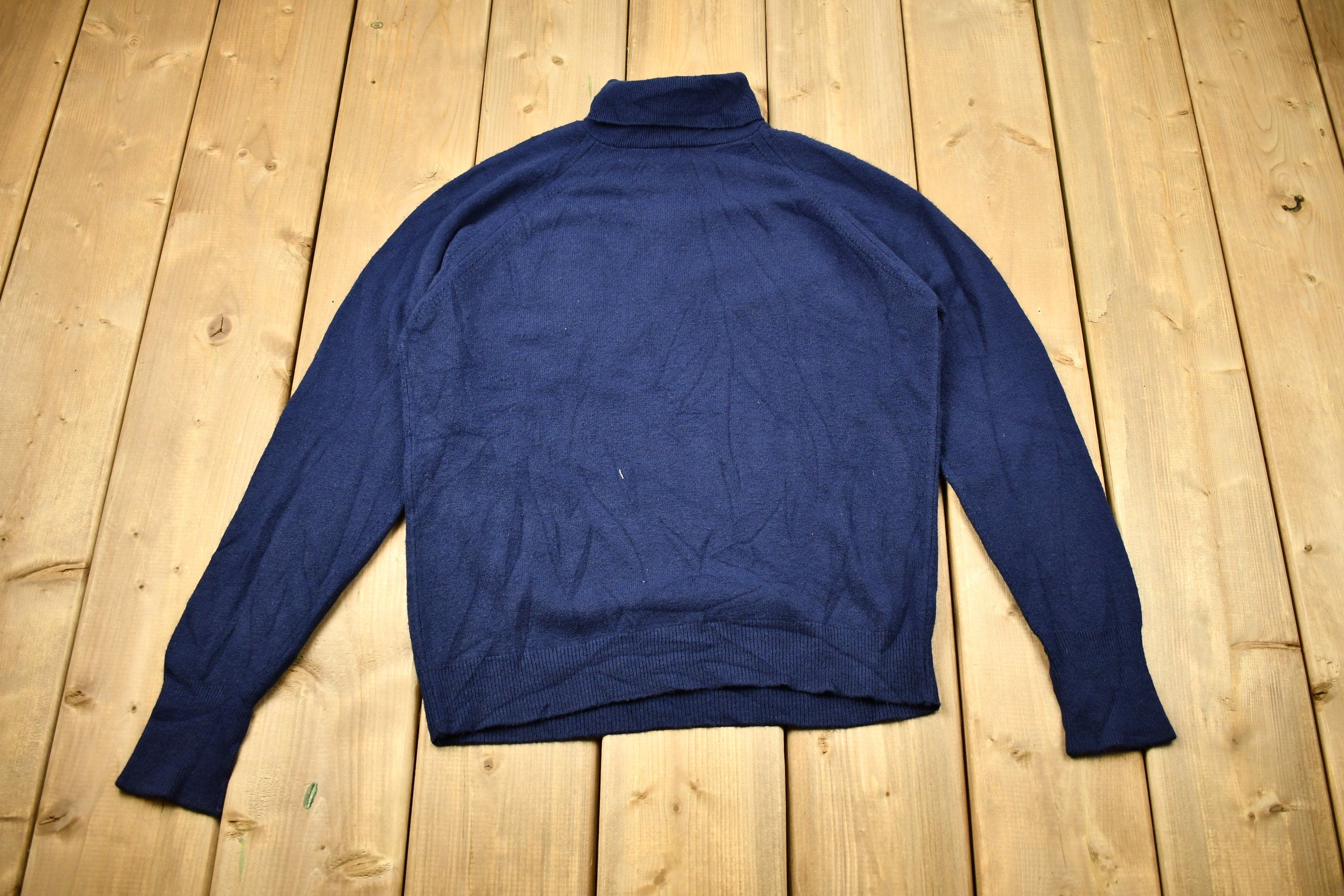 Vintage 1990s Knitted Back Zip Turtleneck Sweater