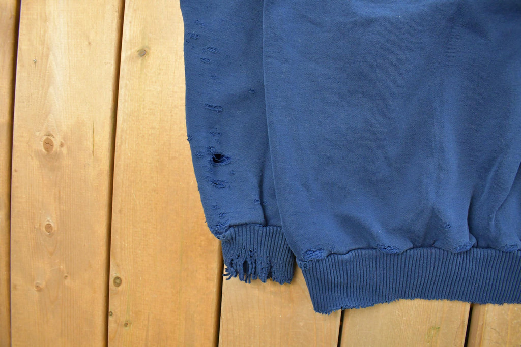 Vintage 1990s Distressed University Of Michigan Wolverines Collegiate Crewneck Sweatshirt Men's Large