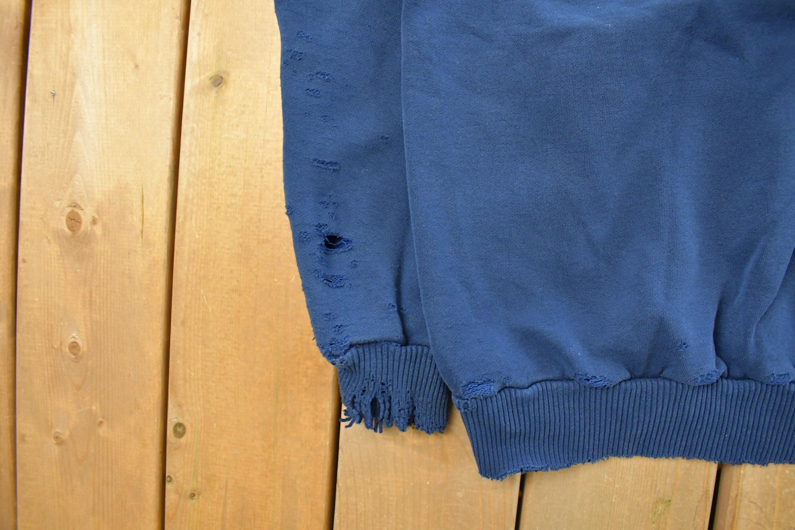 Vintage 1990s Distressed University Of Michigan Wolverines Collegiate Crewneck Sweatshirt Men's Large