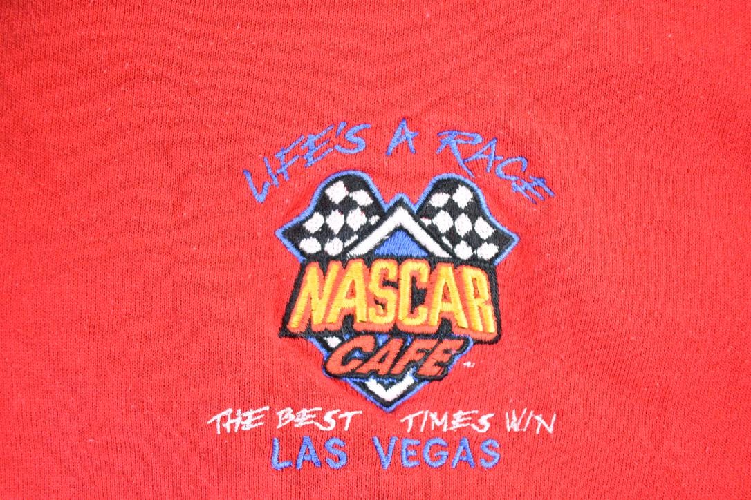 Vintage 1990s Nascar Life's A Race Las Vegas Crewneck Sweatshirt Mens L