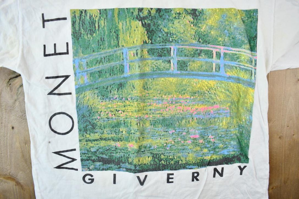 Vintage 1990s Claude Monet Giverny Art Graphic T Shirt
