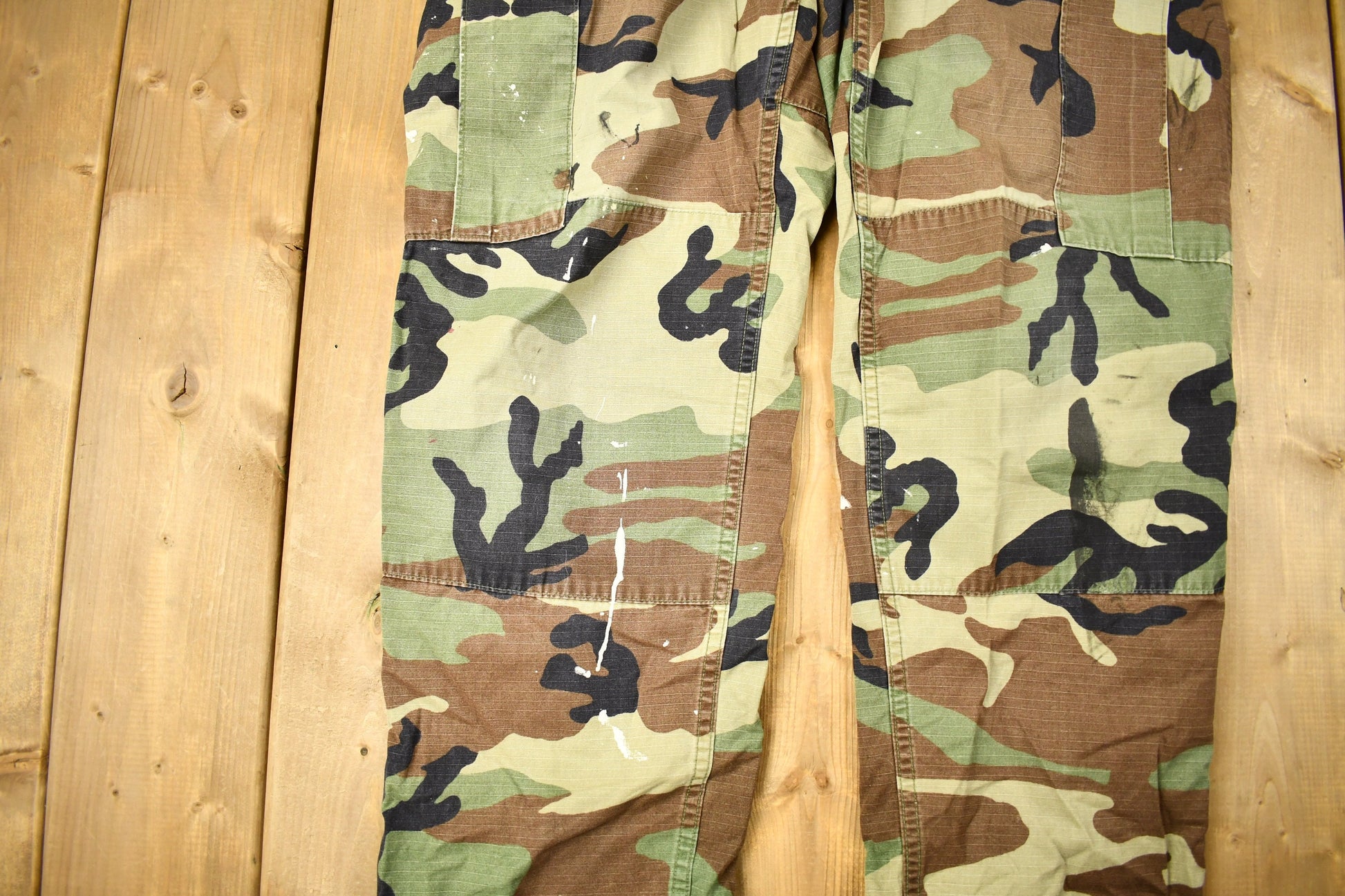 Vintage 2000 Military Woodland Camouflage Cargo Pocket Pants Size 34 x 30