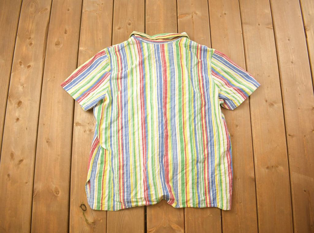 Vintage 1990s Cathy Daniels Rainbow Striped Button Up Shirt