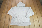 Vintage 1980s Champion Reverse Weave Blank Heavy Weight Hoodie Sweatshirt Made In USA