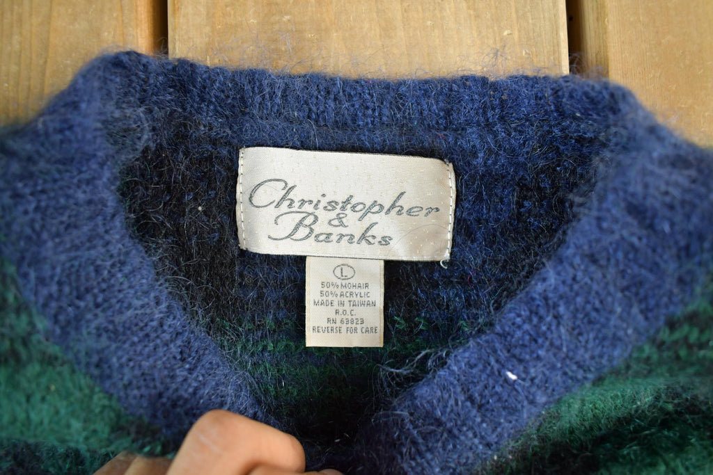 Vintage 1990s Christopher & Banks Mohair Knit Crewneck Sweater Women's Large