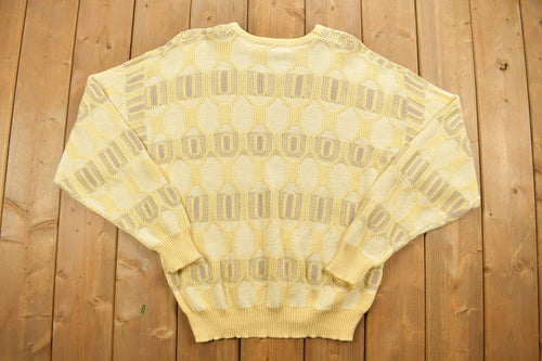 Vintage 1990s Pale Yellow Jantzen Knit Sweater /