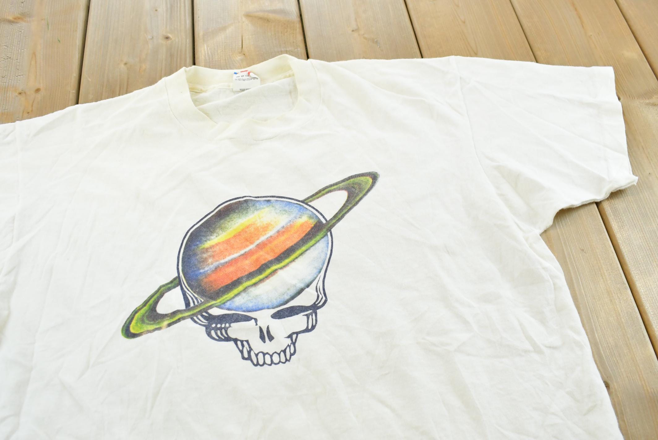 Vintage 1987 The Grateful Dead Steal Your Face Saturn Jerry Garcia Rock Band Concert T-Shirt Mens XL