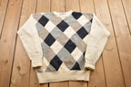 Vintage 1990s John Ashford Lambswool Argyle Crewneck Sweater