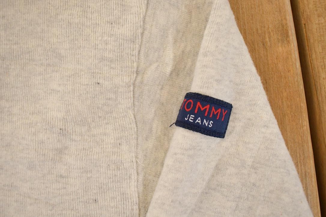 Vintage 1990s Tommy Jeans Loop Embroidered Text Logo Crewneck Sweatshirt Men's M