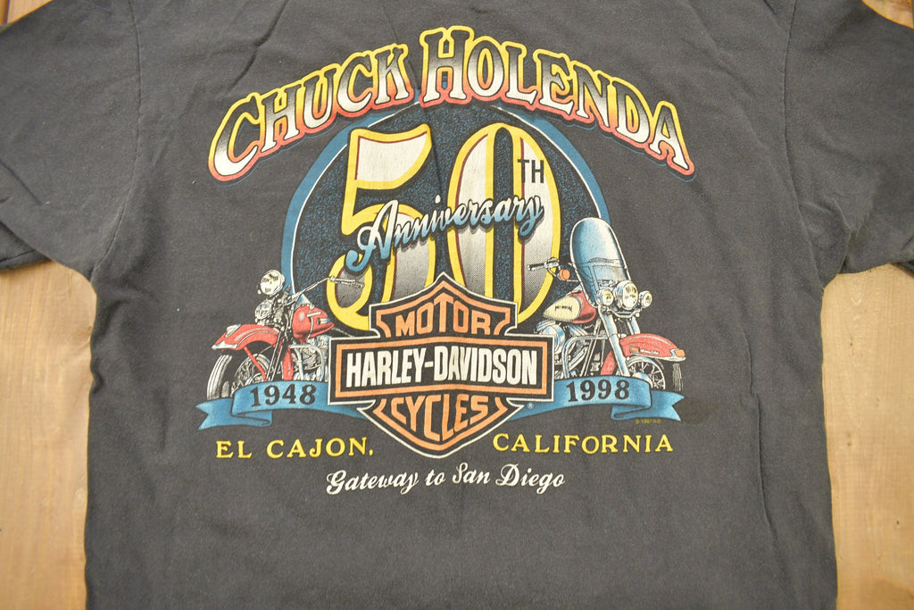 Vintage 1998 Chuck Holenda Harley Davidson El Cajon T-Shirt