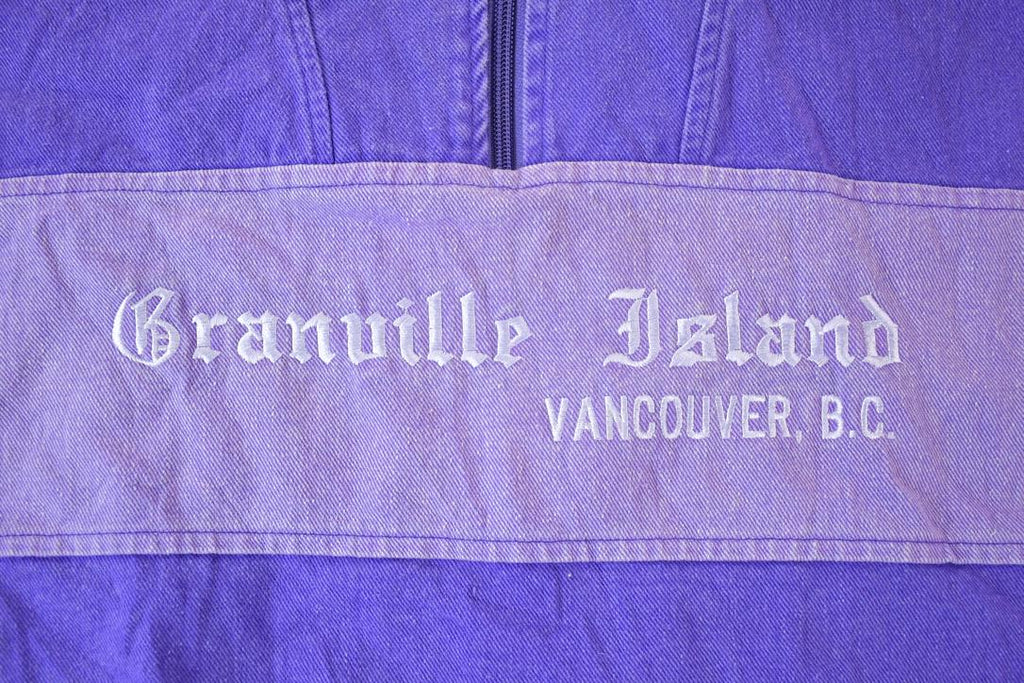 Vintage 1990s Vancouver Canada Granville Island Heavy Cotton Quarter Zip Souvenir Crewneck Sweatshirt