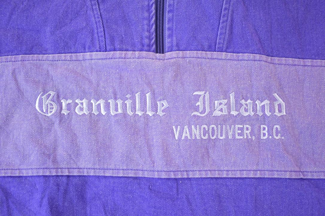 Vintage 1990s Vancouver Canada Granville Island Heavy Cotton Quarter Zip Souvenir Crewneck Sweatshirt