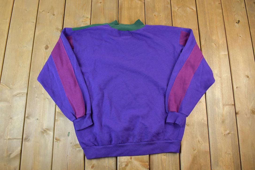 Vintage 1990s IOU Colour Block Crewneck Sweatshirt