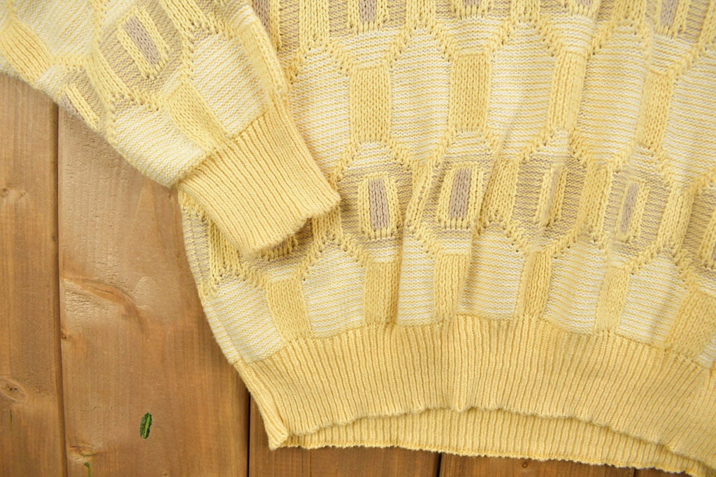 Vintage 1990s Pale Yellow Jantzen Knit Sweater