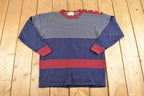 Vintage 1990s Braemar By Jeremy Scott Striped Knit Cardigan Boating Sweater Women's L