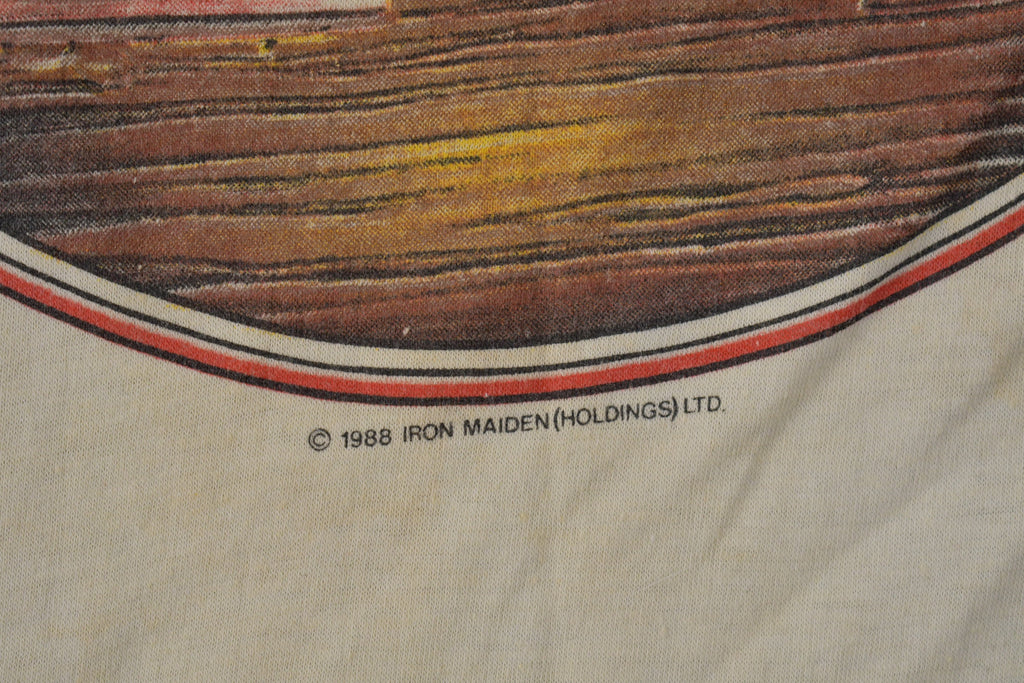 Vintage 1988 Iron Maiden Seventh Son Of A Seventh Son Raglan Band Tee Made In USA