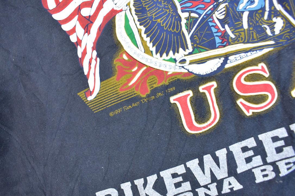 Vintage 1998 Daytona Bike Week Born In The USA Graphic T Shirt